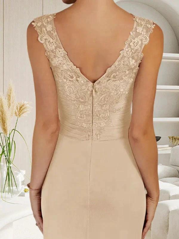 Champagne A-Line Sweetheart Neckline Pleated Mesh Dress by Dreamylily