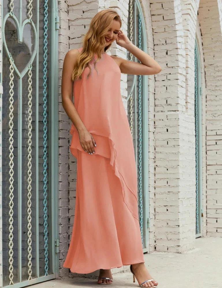 Chiffon Long Plus Size Mother of Bride Dresses Formal Bridesmaid Prom Gown SY28019 by numbersea