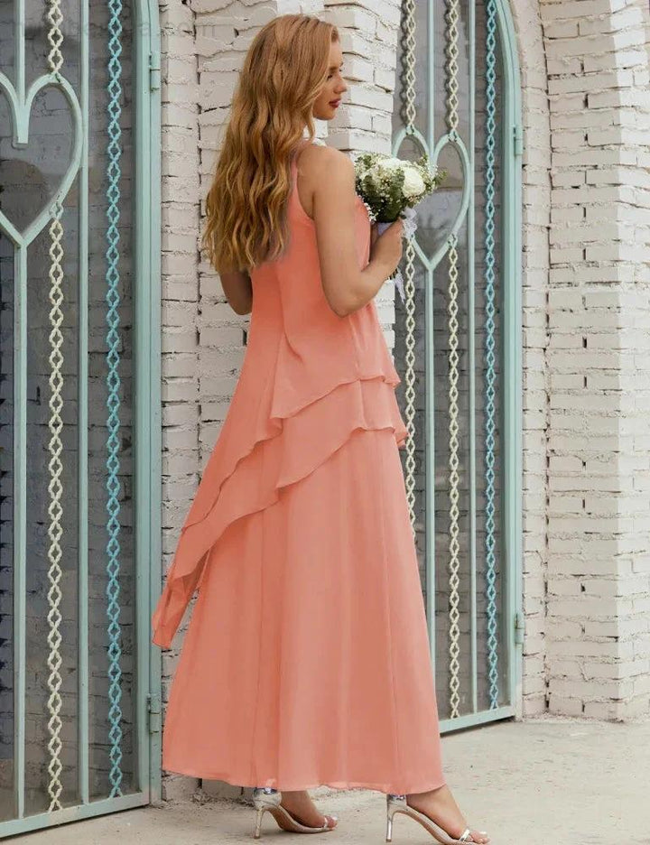 Chiffon Long Plus Size Mother of Bride Dresses Formal Bridesmaid Prom Gown SY28019 by numbersea