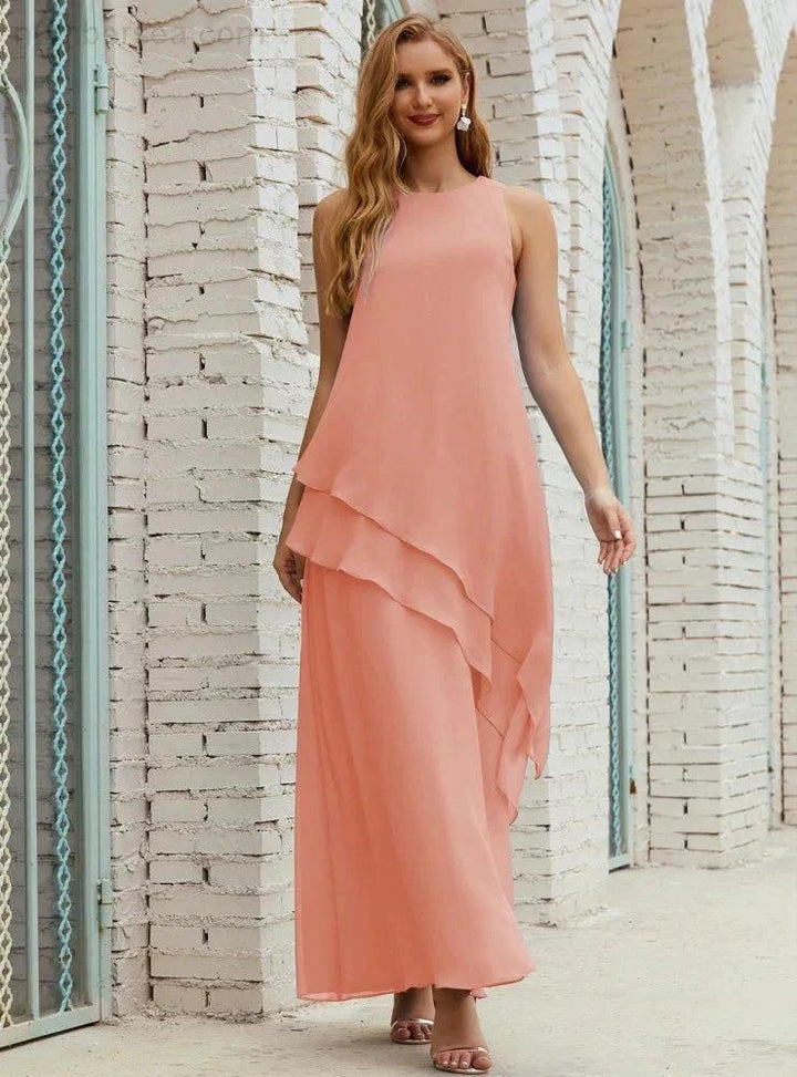 Chiffon Long Plus Size Mother of Bride Dresses Formal Bridesmaid Prom Gown SY28019 by numbersea