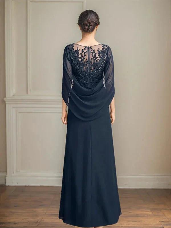 A-Line/Princess Scoop Floor-Length Mother of the Bride Dresses with Pleated &amp; Sequins by Dreamylily