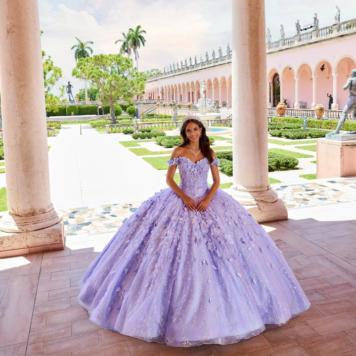 Emerald Green Hand Beaded Flower Ball Gown Quinceanera Dress Off Shoulder Sweetheart Gown Y293 by simplepromdress