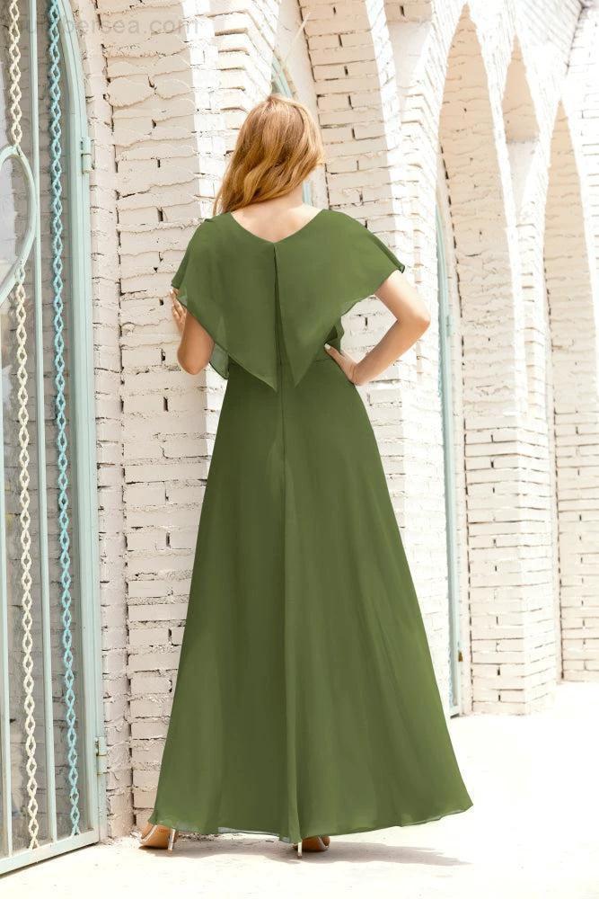 Numbersea Mother of The Bride Dresses Plus Size V-Neck Floor Length Formal Prom Dress for Wedding Guest 28020 by numbersea