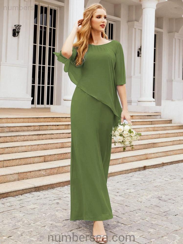 Sunnderly Formal Party Gown Dress Long Mother of The Bride Dresses with Ruffle Cape SY28026 by numbersea