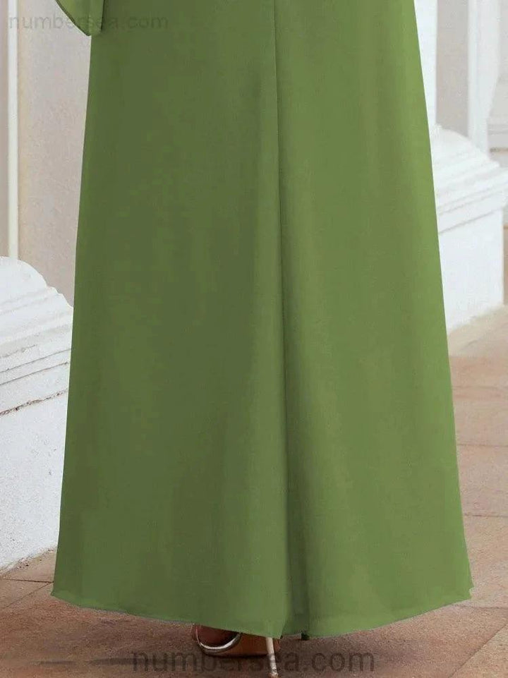 Sunnderly Formal Party Gown Dress Long Mother of The Bride Dresses with Ruffle Cape SY28026 by numbersea