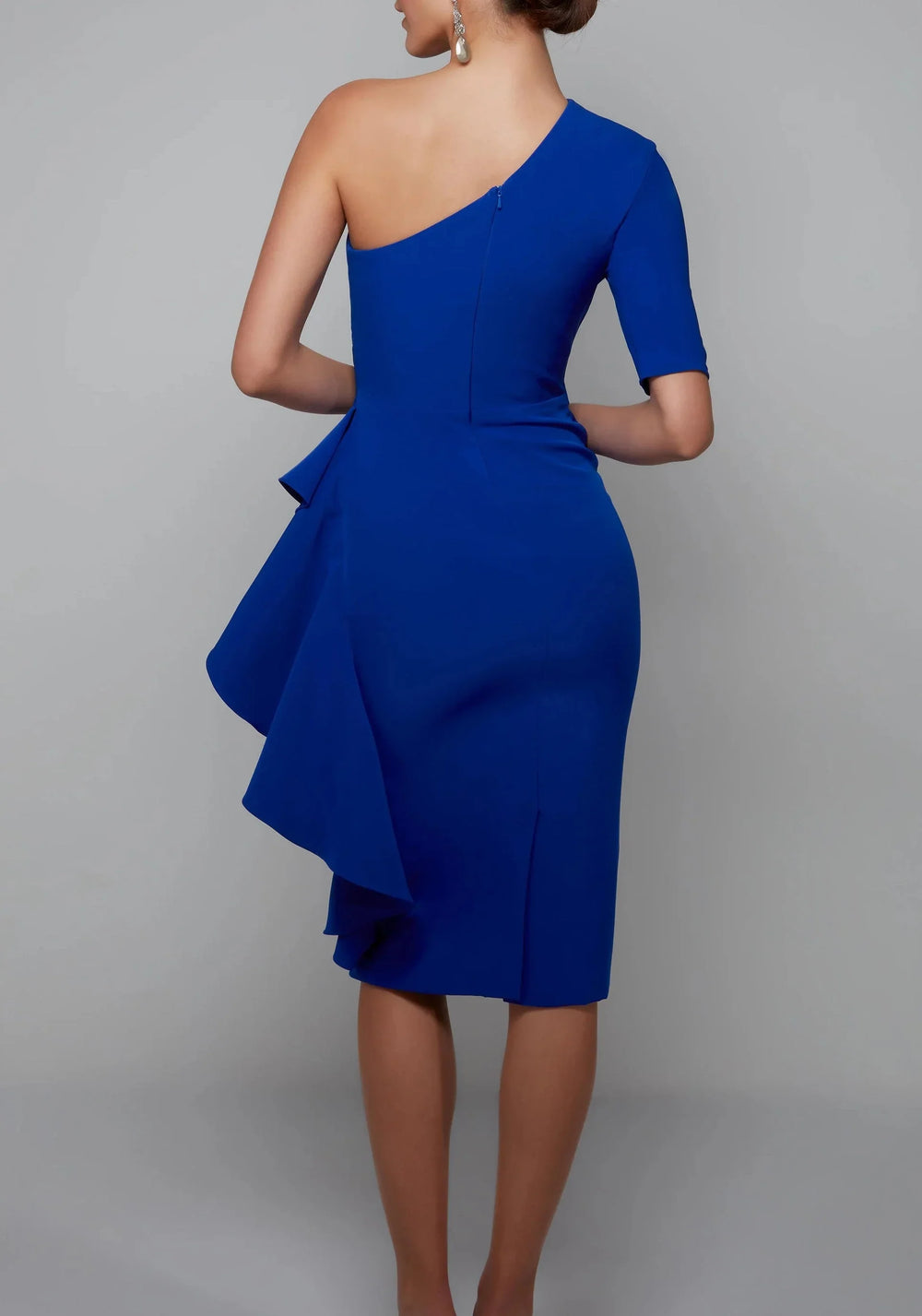 Sheath/Column One-Shoulder Mother of the Bride Dresses with Ruffles by Dreamylily