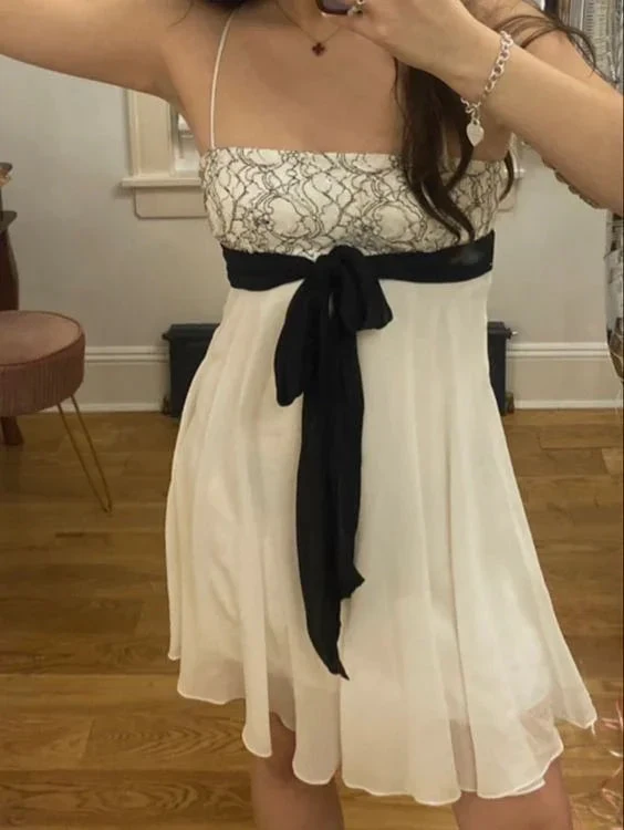 Lovely White A-line Homecoming Dress Beach Dress Y6713 by simplepromdress