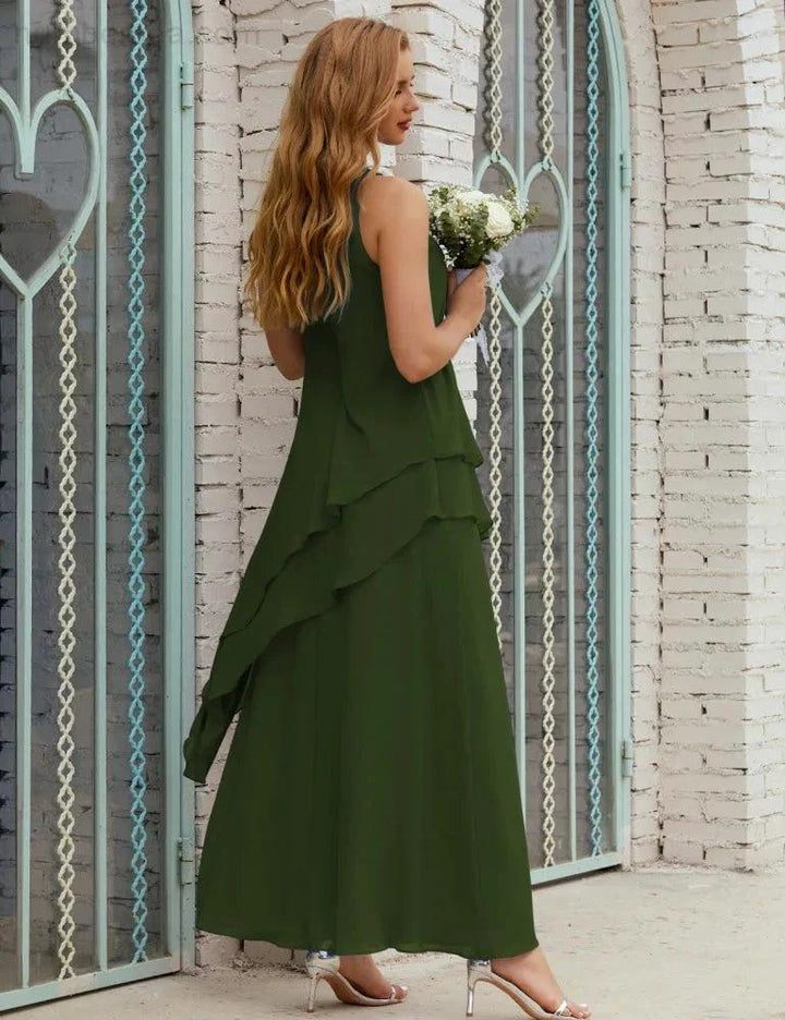 Chiffon Long Plus Size Mother of Bride Dresses Formal Bridesmaid Prom Gown SY28019 by numbersea