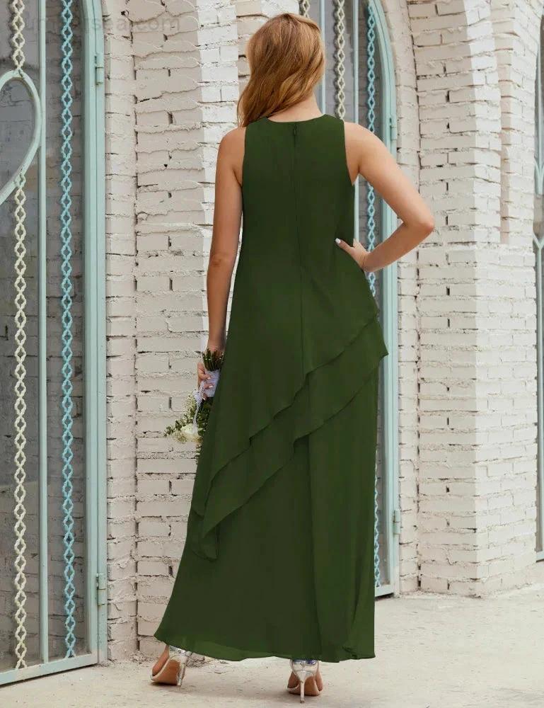 Chiffon Long Plus Size Mother of Bride Dresses Formal Bridesmaid Prom Gown SY28019 by numbersea
