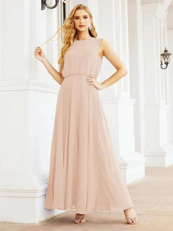 Numbersea Sleeveless Long Bridesmaid Dress A line Formal Evening Prom Gown 28025 by numbersea