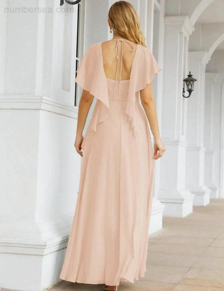 Numbersea Bridesmaid Dresses Backless Formal Prom Gowns for Evening Party Mother of The Bride Dress 28040 by numbersea