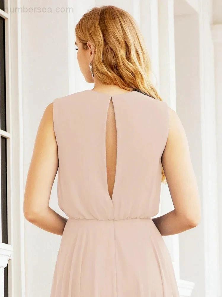 Numbersea Sleeveless Long Bridesmaid Dress A line Formal Evening Prom Gown 28025 by numbersea