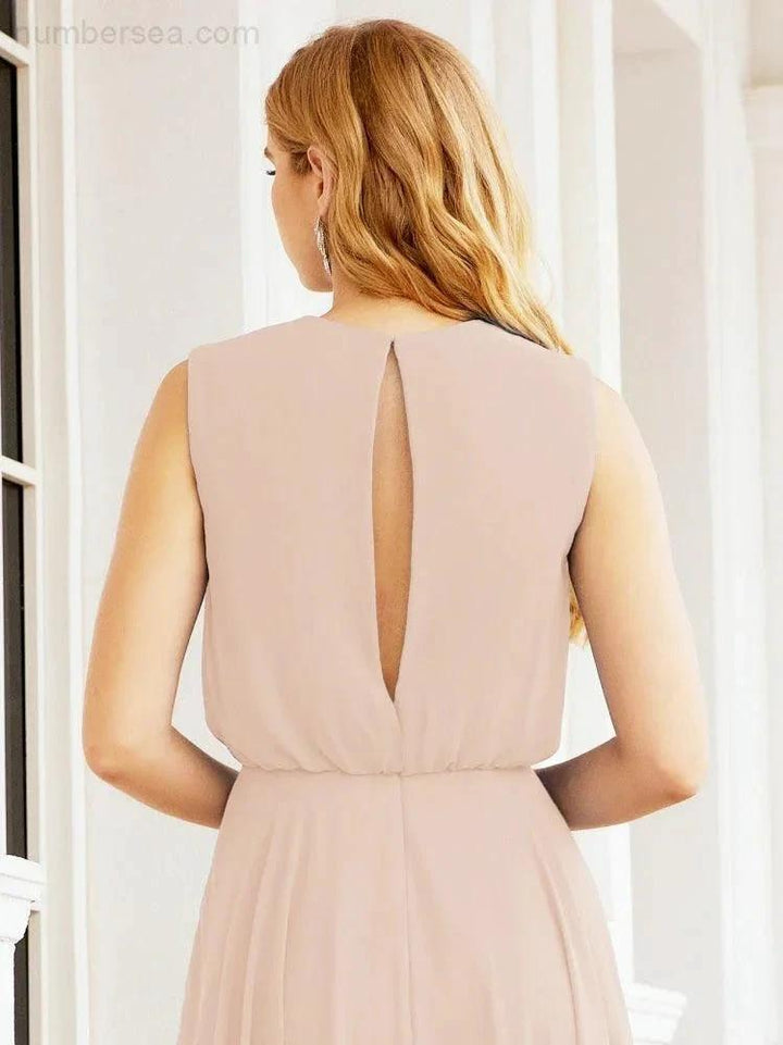 Numbersea Sleeveless Long Bridesmaid Dress A line Formal Evening Prom Gown 28025 by numbersea