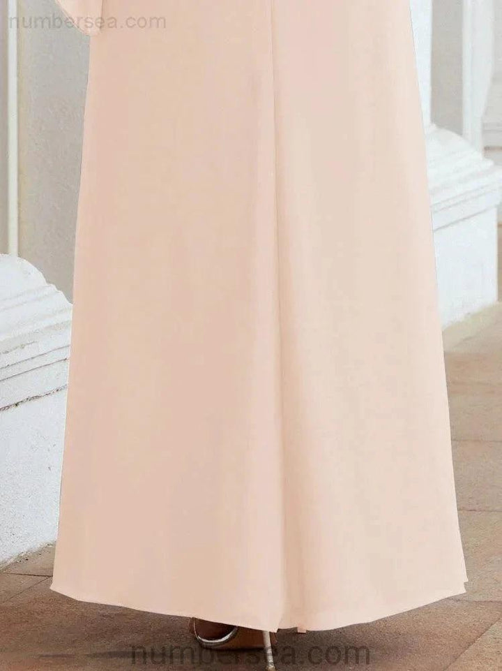 Sunnderly Formal Party Gown Dress Long Mother of The Bride Dresses with Ruffle Cape SY28026 by numbersea