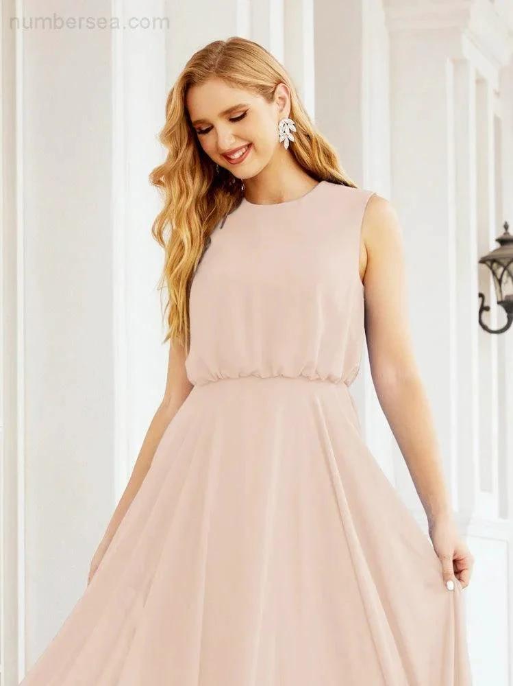 Numbersea Sleeveless Long Bridesmaid Dress A line Formal Evening Prom Gown 28025 by numbersea