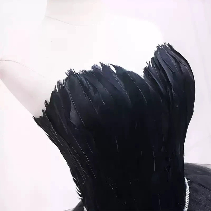 Black Tulle Short Homecoming Dress Strapless Homecoming Dress s38 by simplepromdress
