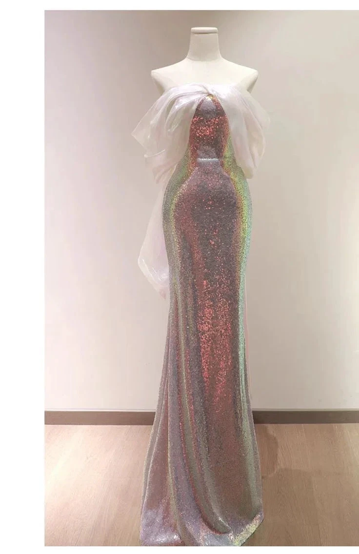 Charming Sequins Mermaid Evening Dress Shiny Long Prom Dress Y7687 by simplepromdress