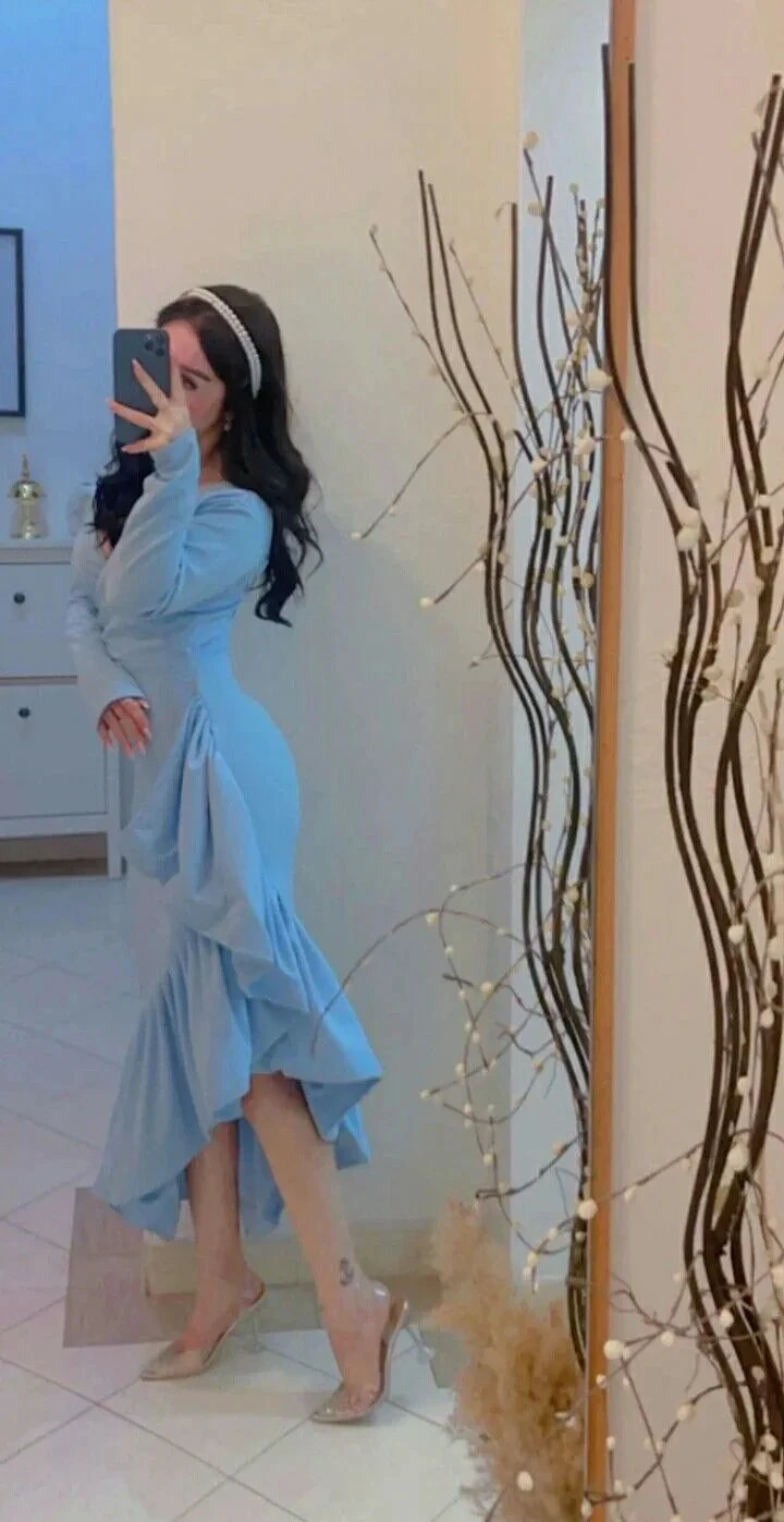 Elegant Blue V Neck Mermaid Prom Dress Formal Evening Gown Y8181 by simplepromdress