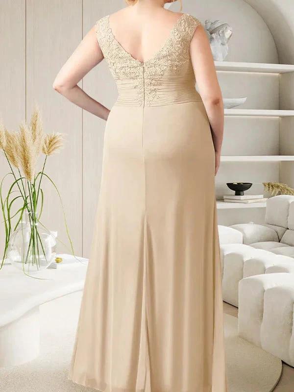 Champagne A-Line Sweetheart Neckline Pleated Mesh Dress by Dreamylily