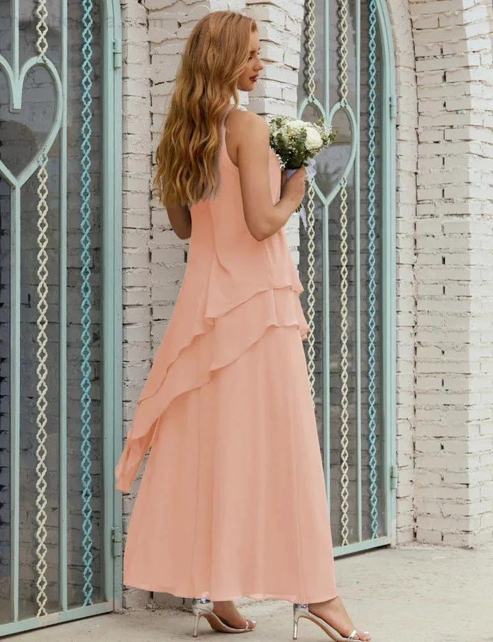 Chiffon Long Plus Size Mother of Bride Dresses Formal Bridesmaid Prom Gown SY28019 by numbersea