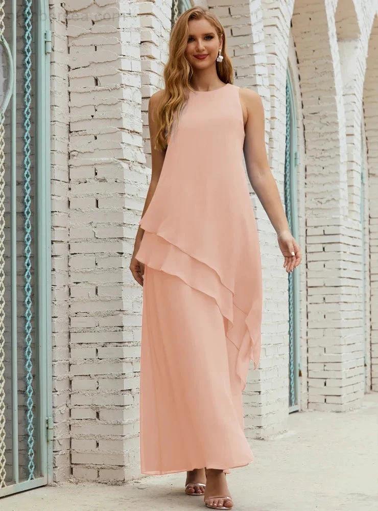 Chiffon Long Plus Size Mother of Bride Dresses Formal Bridesmaid Prom Gown SY28019 by numbersea