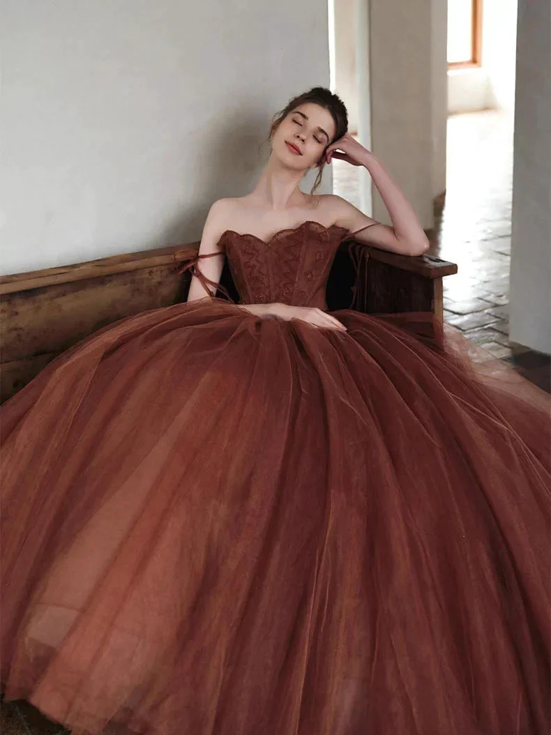 Glamorous A-line Spaghetti Straps Tulle Ball Gown,16th Birthday Dress Y7176 by simplepromdress
