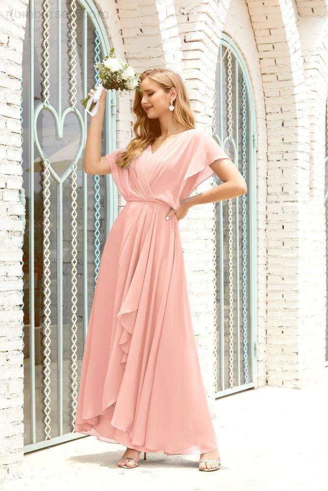 Numbersea Mother of The Bride Dresses Plus Size V-Neck Floor Length Formal Prom Dress for Wedding Guest 28020 by numbersea