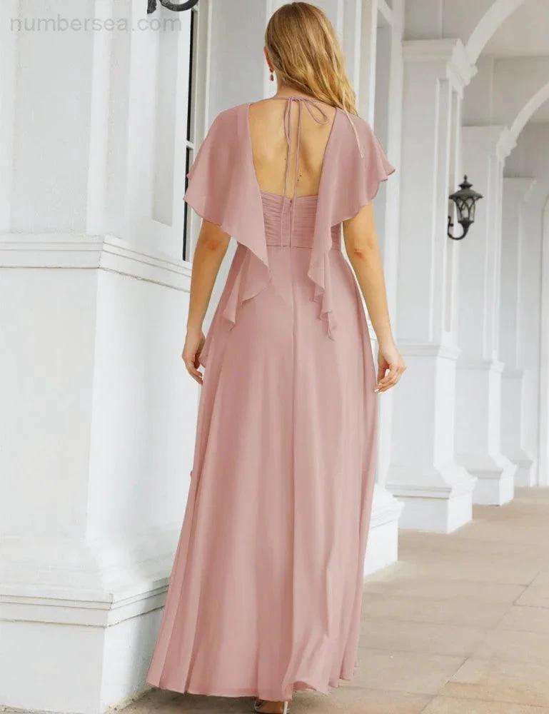Numbersea Bridesmaid Dresses Backless Formal Prom Gowns for Evening Party Mother of The Bride Dress 28040 by numbersea