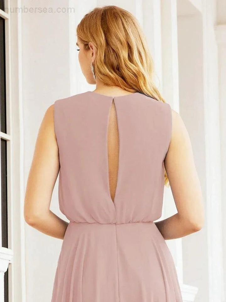 Numbersea Sleeveless Long Bridesmaid Dress A line Formal Evening Prom Gown 28025 by numbersea