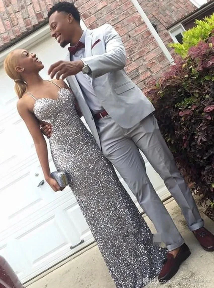 Fashion spaghetti strap silver prom dress with beading, elegant silver sequin evening dress,bodycon mermaid sequin party dress Y578 by simplepromdress
