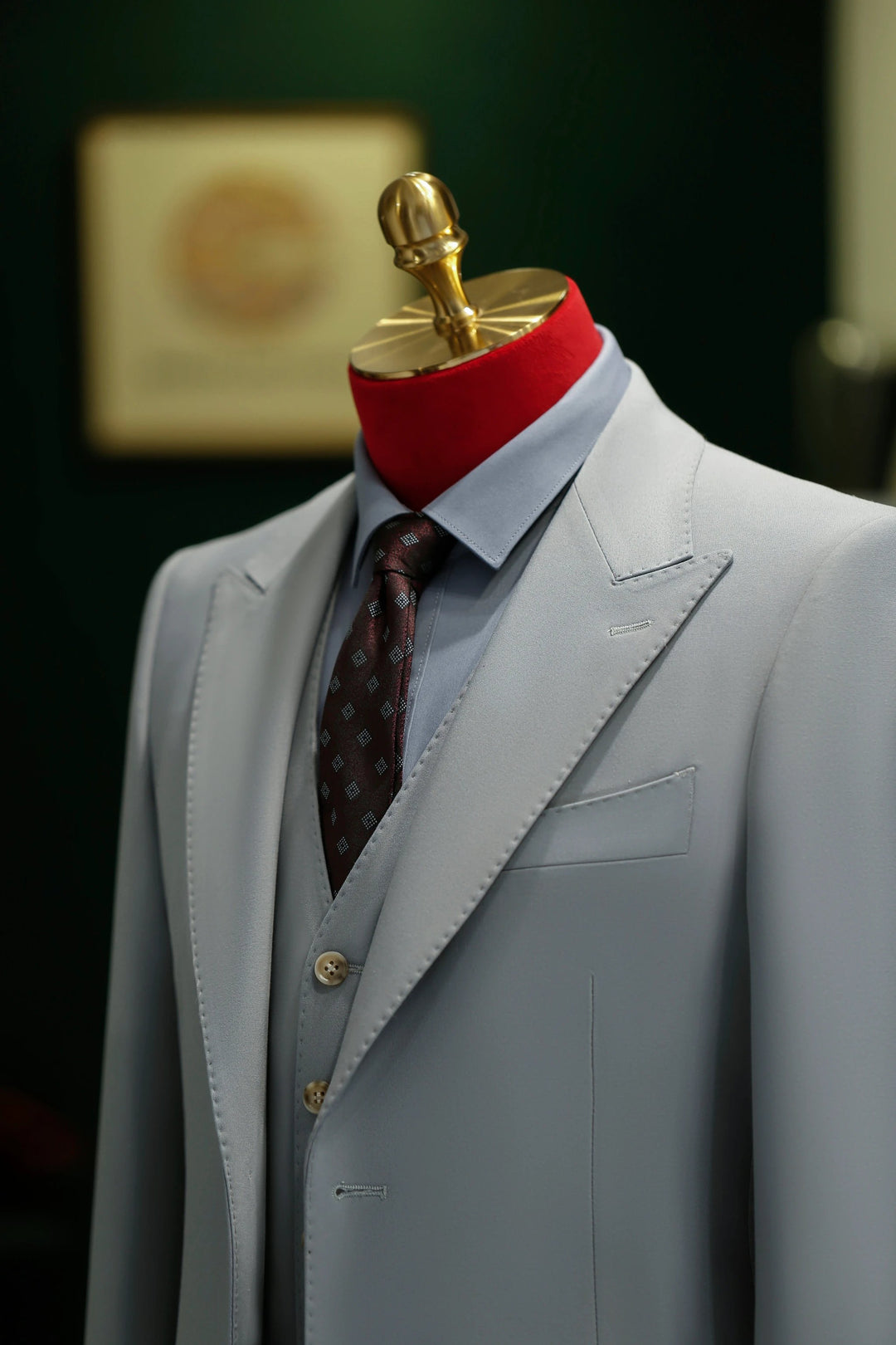 Three-Piece Light Grey Wool Suit | Tailored Formal Groom &amp; Business Suit by 男装