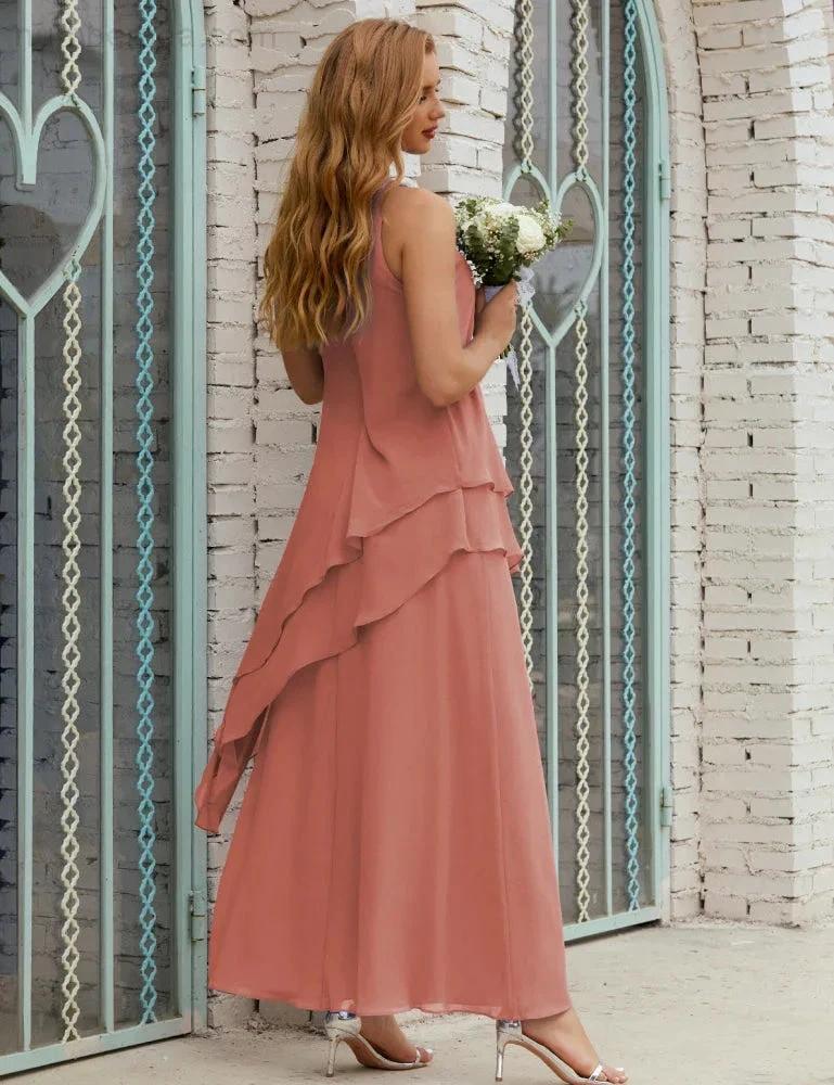 Chiffon Long Plus Size Mother of Bride Dresses Formal Bridesmaid Prom Gown SY28019 by numbersea