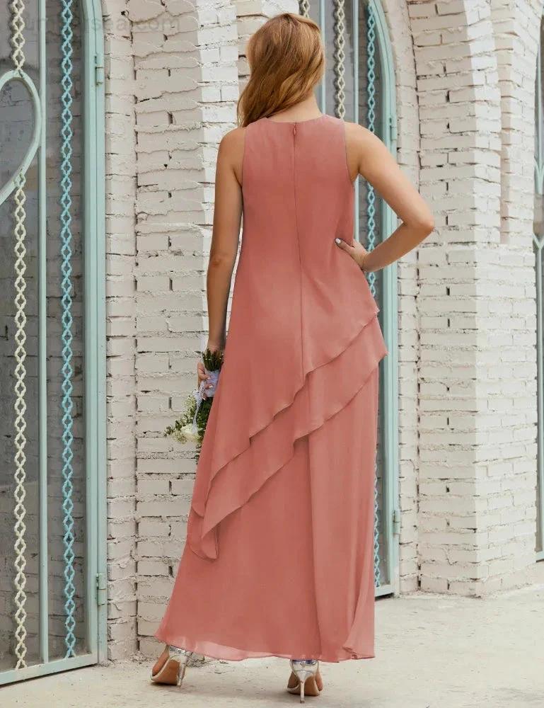 Chiffon Long Plus Size Mother of Bride Dresses Formal Bridesmaid Prom Gown SY28019 by numbersea