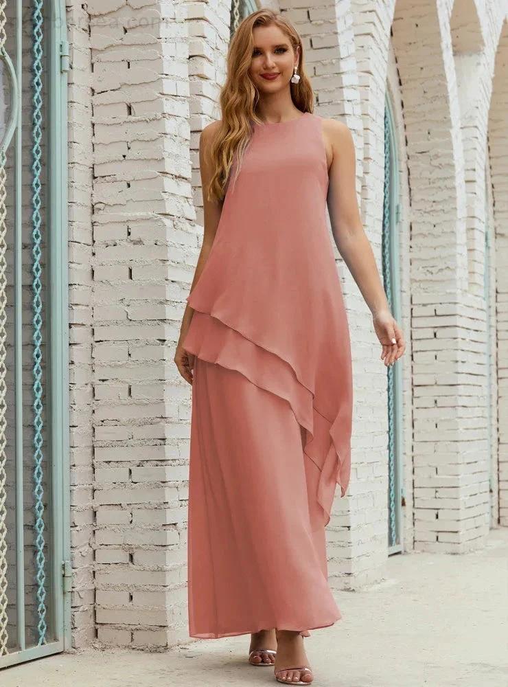 Chiffon Long Plus Size Mother of Bride Dresses Formal Bridesmaid Prom Gown SY28019 by numbersea