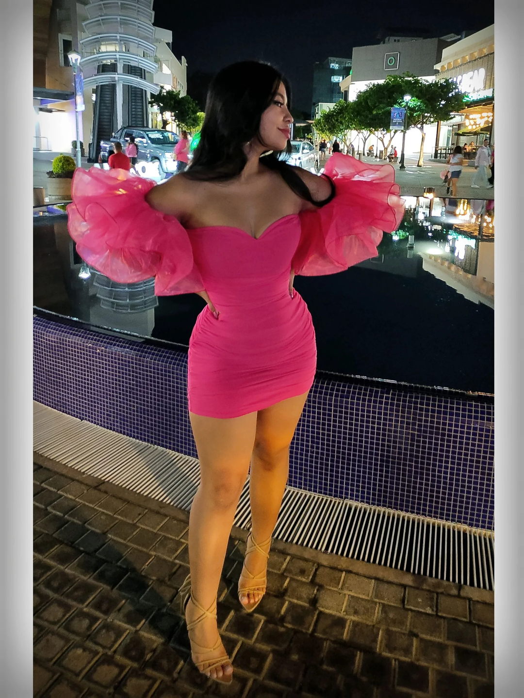 Birthday Pink Frill Off Shoulder Sexy Dress Trendy Short Homecoming Dress Y5419 by simplepromdress