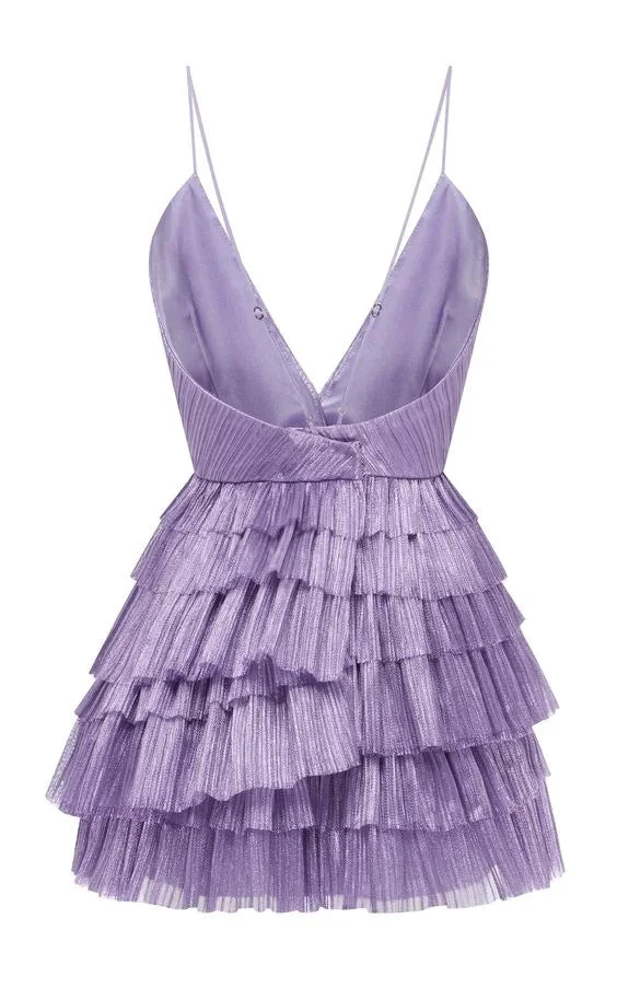 Short Homecoming Dress Ruffle Spaghetti-Neck Party Sexy Mini Dress Y2199 by simplepromdress