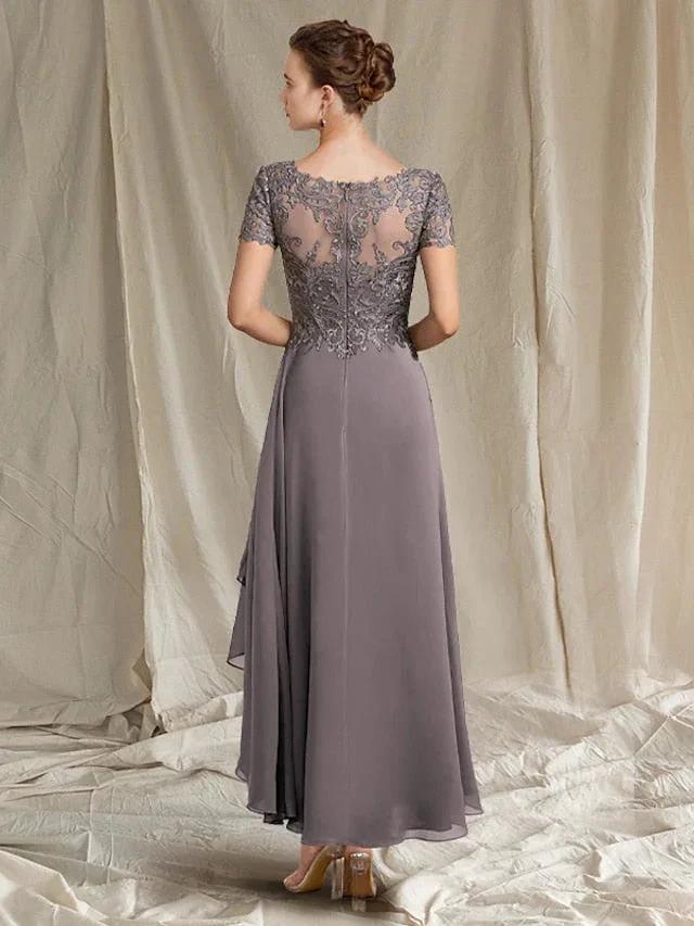 A-Line/Princess V-Neck Tea-Length Mother of the Bride Dresses by Dreamylily