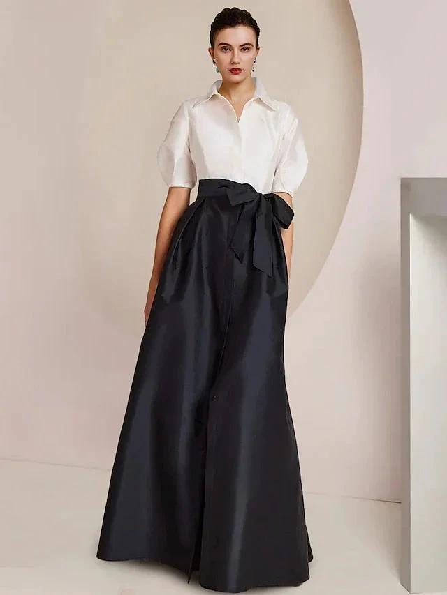 A-Line/Princess Shirt Collar Short Sleeves 2 pieces Mother Of The Bride Dresses by Dreamylily