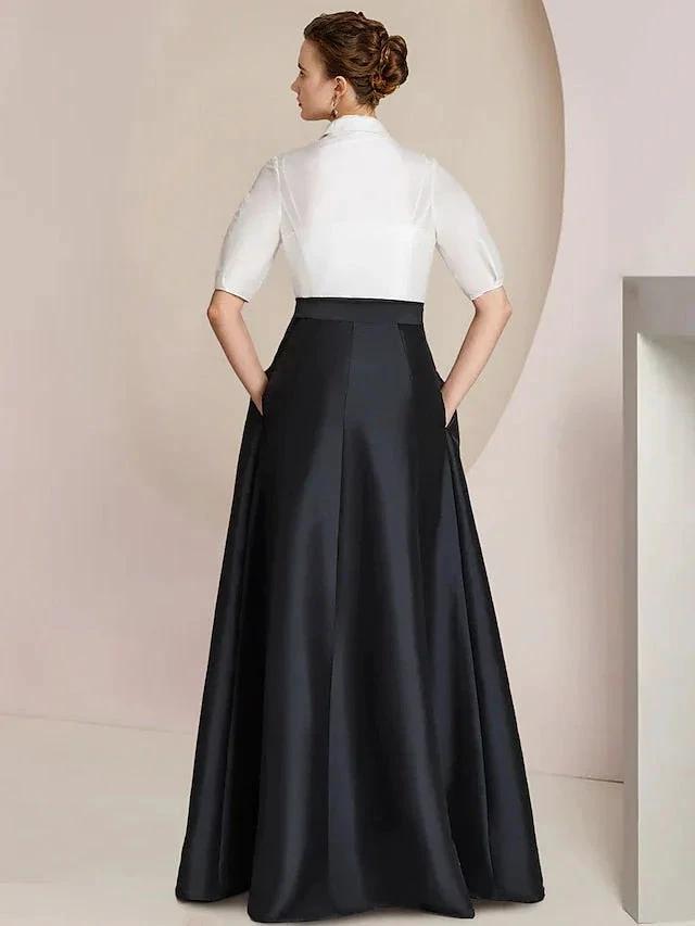 A-Line/Princess Shirt Collar Short Sleeves 2 pieces Mother Of The Bride Dresses by Dreamylily
