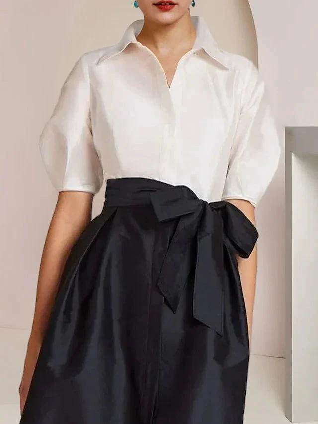 A-Line/Princess Shirt Collar Short Sleeves 2 pieces Mother Of The Bride Dresses by Dreamylily