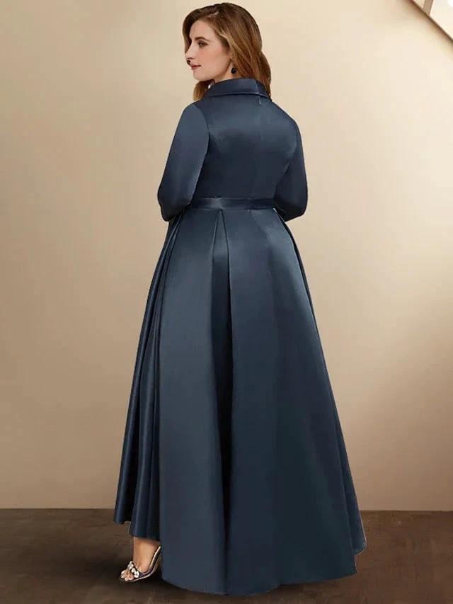 A-Line/Princess V-Neck Asymmetrical Mother of the Bride Dresses by Dreamylily