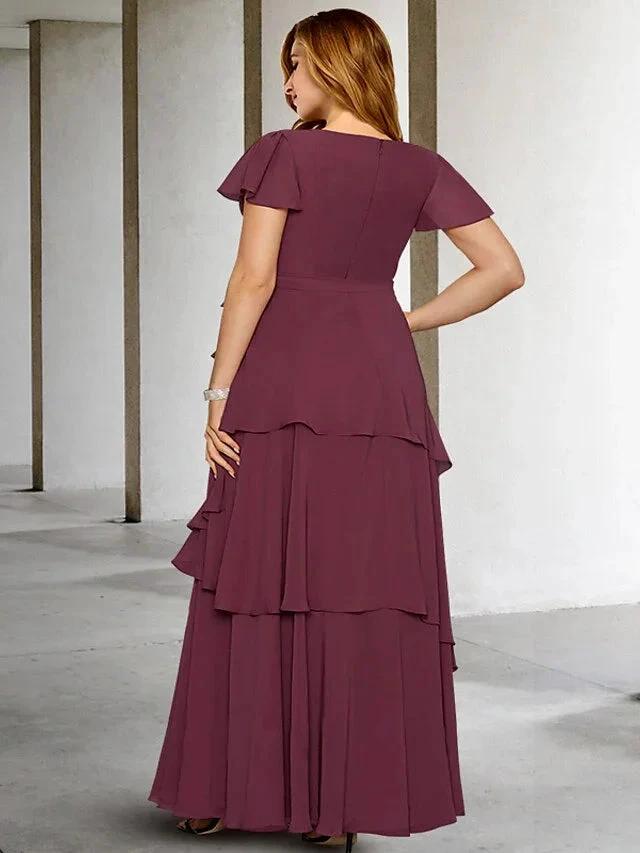A-Line/Princess V-Neck Floor-Length Mother of the Bride Dresses by Dreamylily