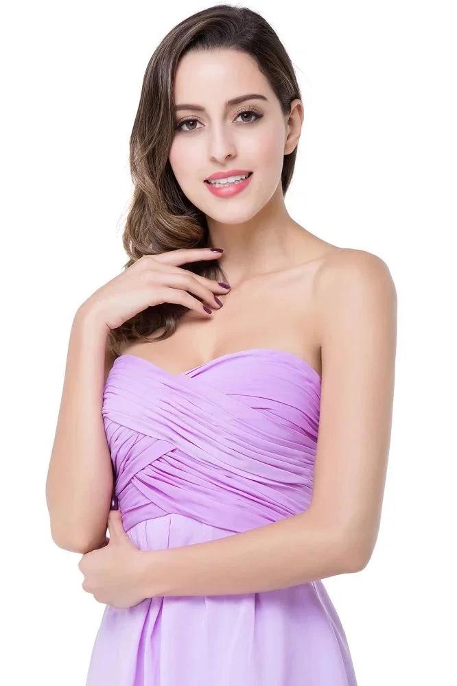 A-line Strapless Chiffon Bridesmaid Dress with Draped by misshow.com