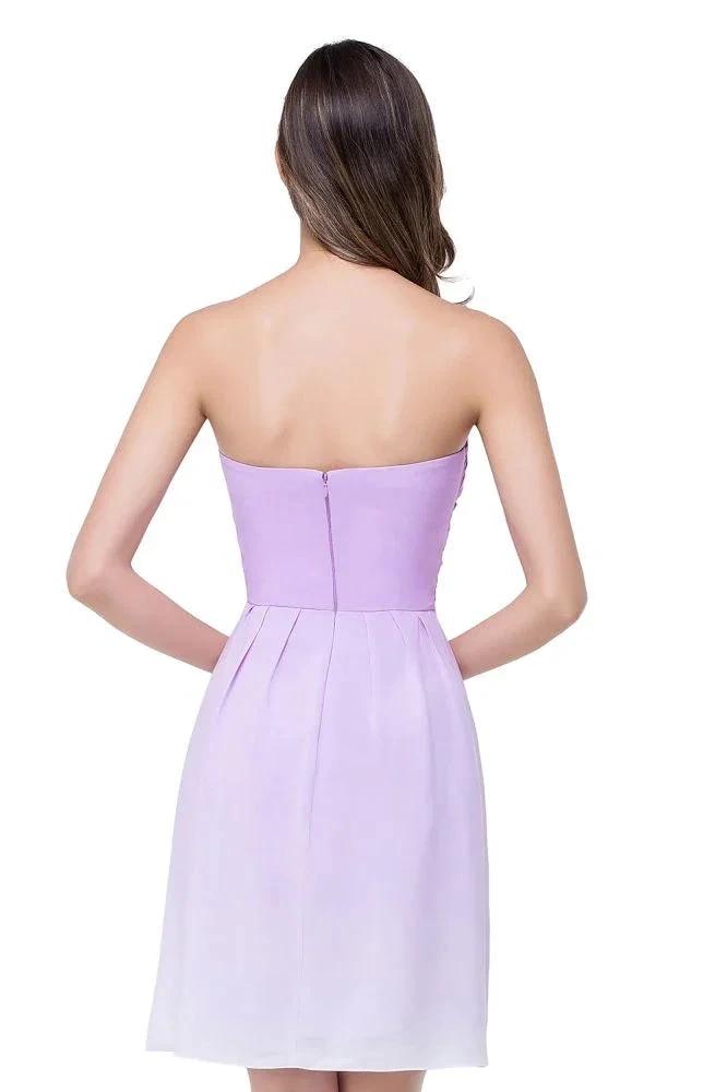 A-line Strapless Chiffon Bridesmaid Dress with Draped by misshow.com