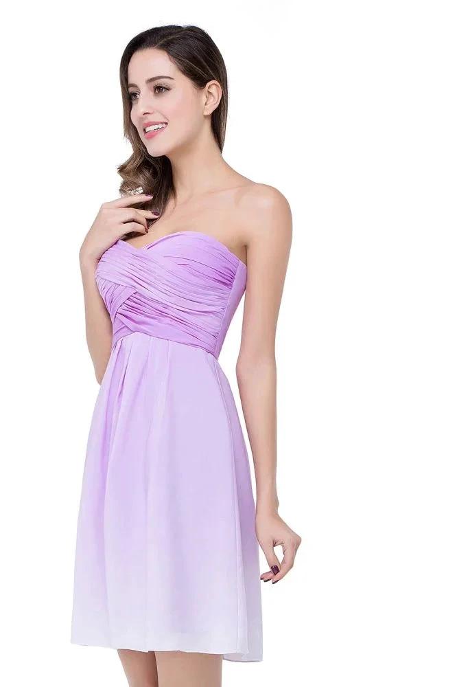 A-line Strapless Chiffon Bridesmaid Dress with Draped by misshow.com