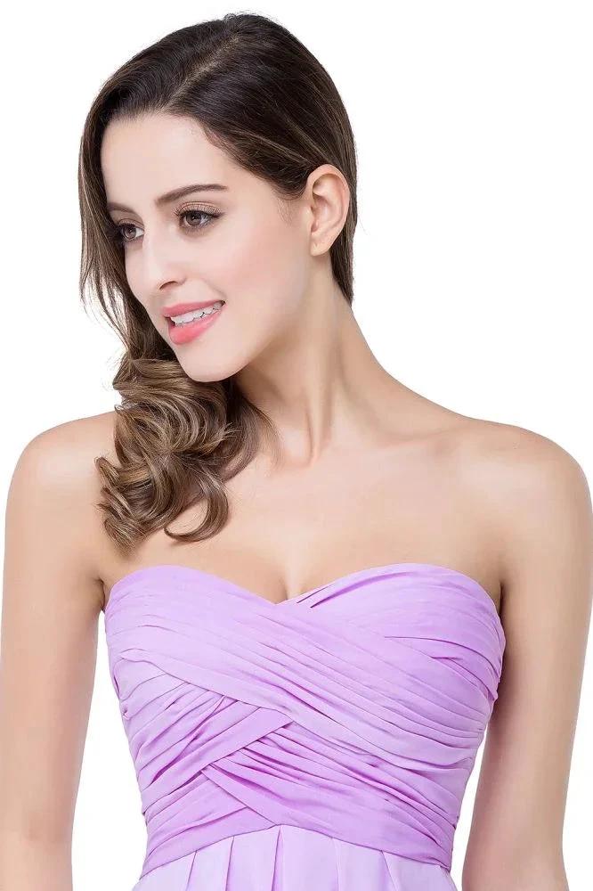 A-line Strapless Chiffon Bridesmaid Dress with Draped by misshow.com