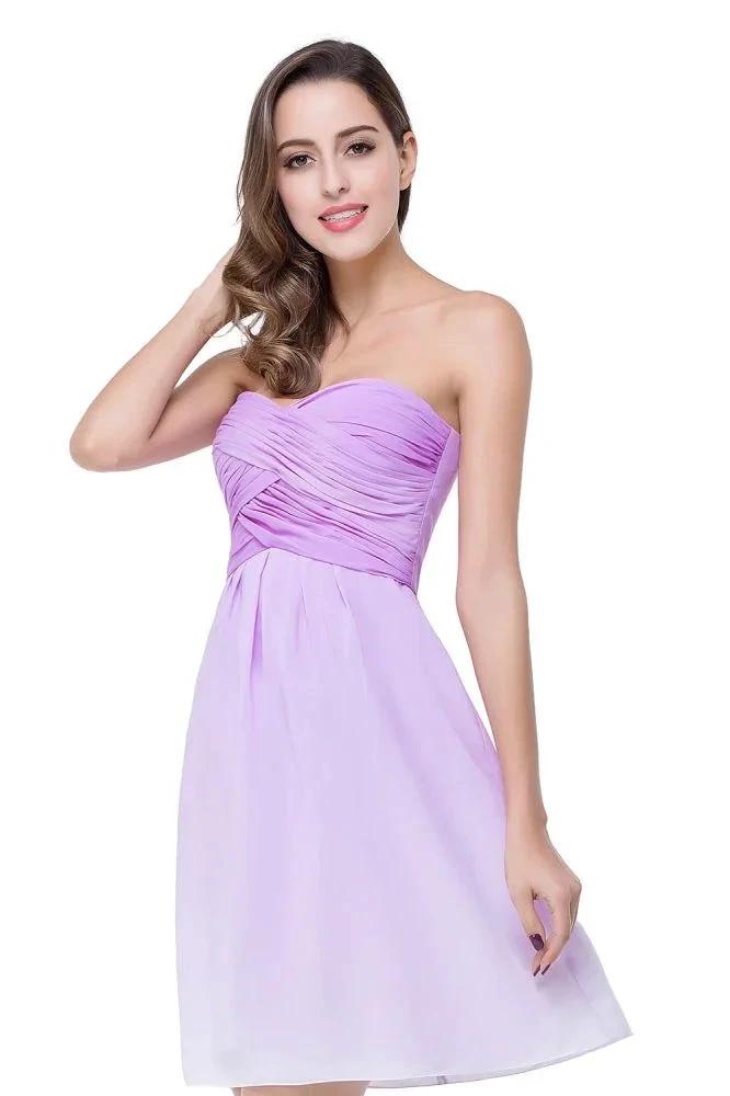 A-line Strapless Chiffon Bridesmaid Dress with Draped by misshow.com
