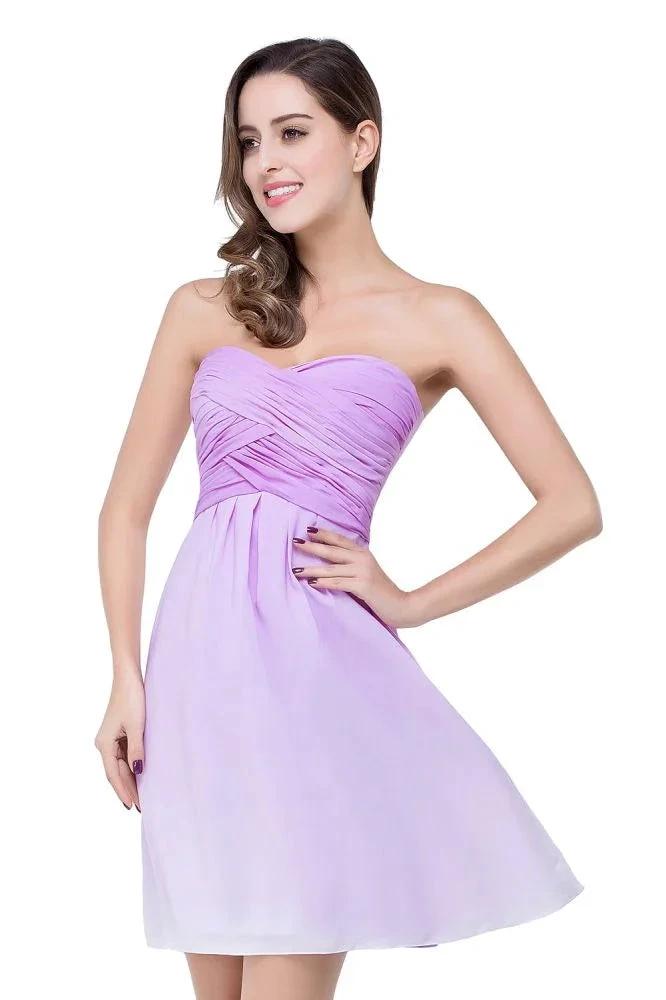 A-line Strapless Chiffon Bridesmaid Dress with Draped by misshow.com