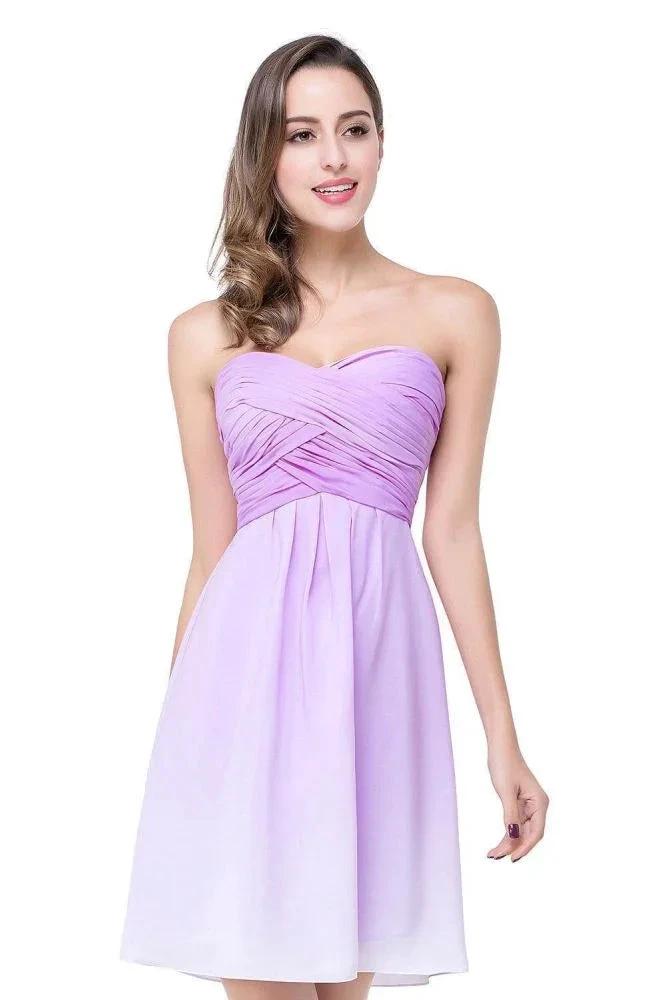 A-line Strapless Chiffon Bridesmaid Dress with Draped by misshow.com