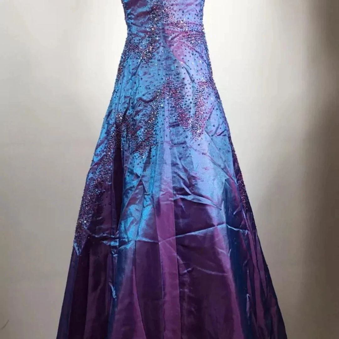 Gorgeous Purple Beaded A Line Evening Gown Spaghetti Straps Party Prom Dress Y7955 by simplepromdress